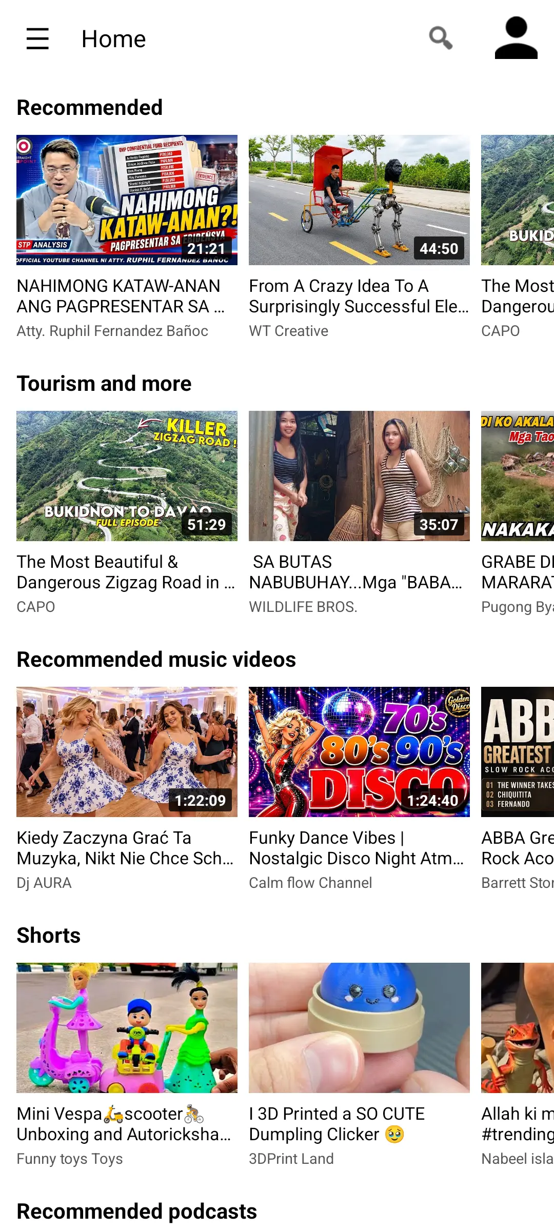 AudicTube Android Phone and Tablet App Interface Showcase